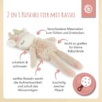 Bieco Kuscheltier Reh Ella mit Rassel | Baby Kuscheltier ab 0 Monate Stofftier Baby Plüschtier rentier – Bild 6